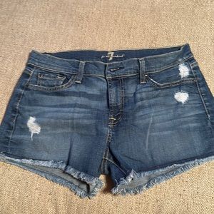 7 for all Mankind denim cutoff shorts EUC size 28